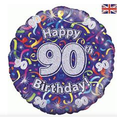Streamer 90th foil balloons 
