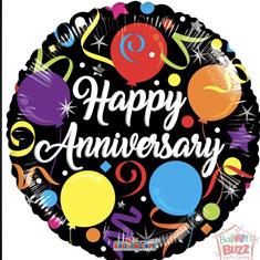 Happy Anniversary Streamers  Foil Balloon 