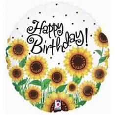 Happy Birthday Sunflower Foil Balloon 