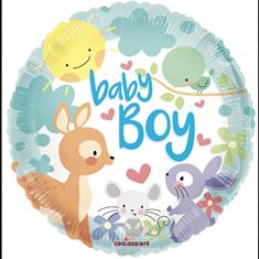 Baby Boy Round Animal Balloon 