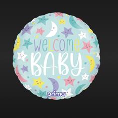 Welcome Baby Moons and Stars  Foil  Balloon 