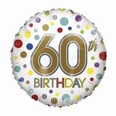 60th Foil Dotty Balloon 