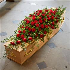 Red Roses Casket Spray