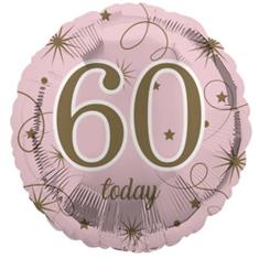 60 today pink &amp; gold stars balloon 