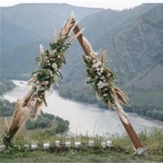 V Arch Wooden with Faux Flowers Hire