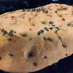 Roasted garlic and Thyme Focaccia Bread